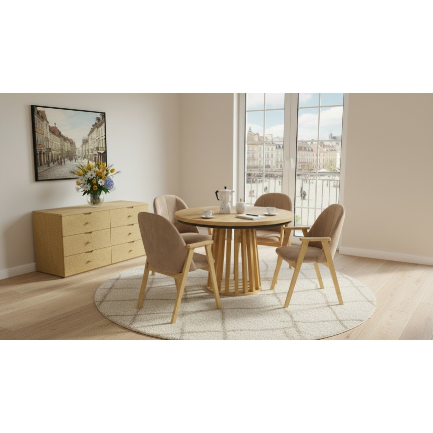 GARDA Dining Chair Oak/Beige