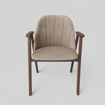 GARDA Dining Chair – Walnut/Beige