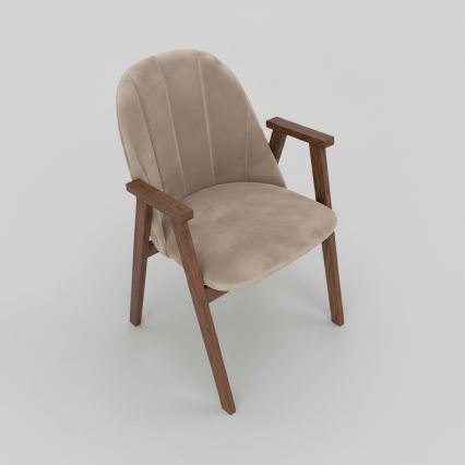 GARDA Dining Chair – Walnut/Beige