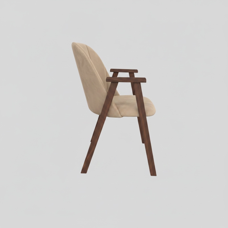GARDA Dining Chair – Walnut/Beige