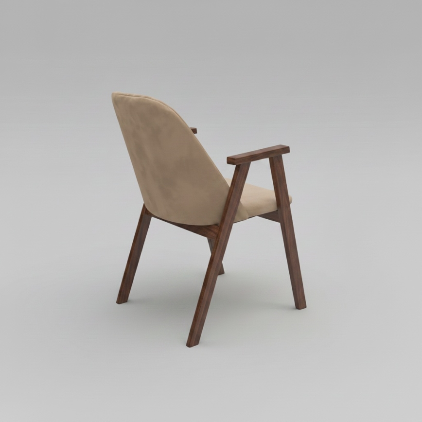 GARDA Dining Chair – Walnut/Beige