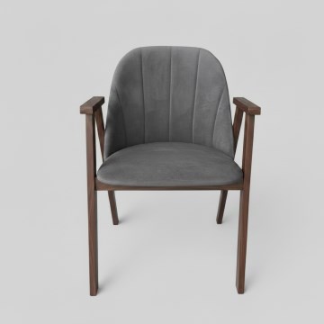 GARDA Dining Chair Walnut/Grey