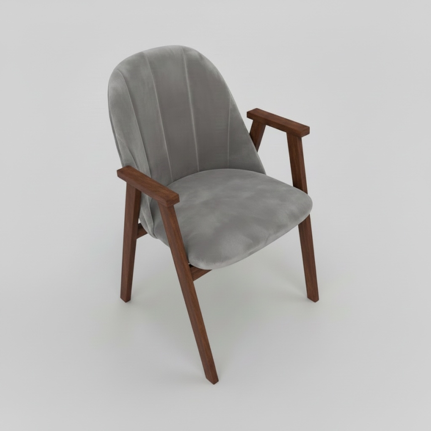 GARDA Dining Chair Walnut/Grey