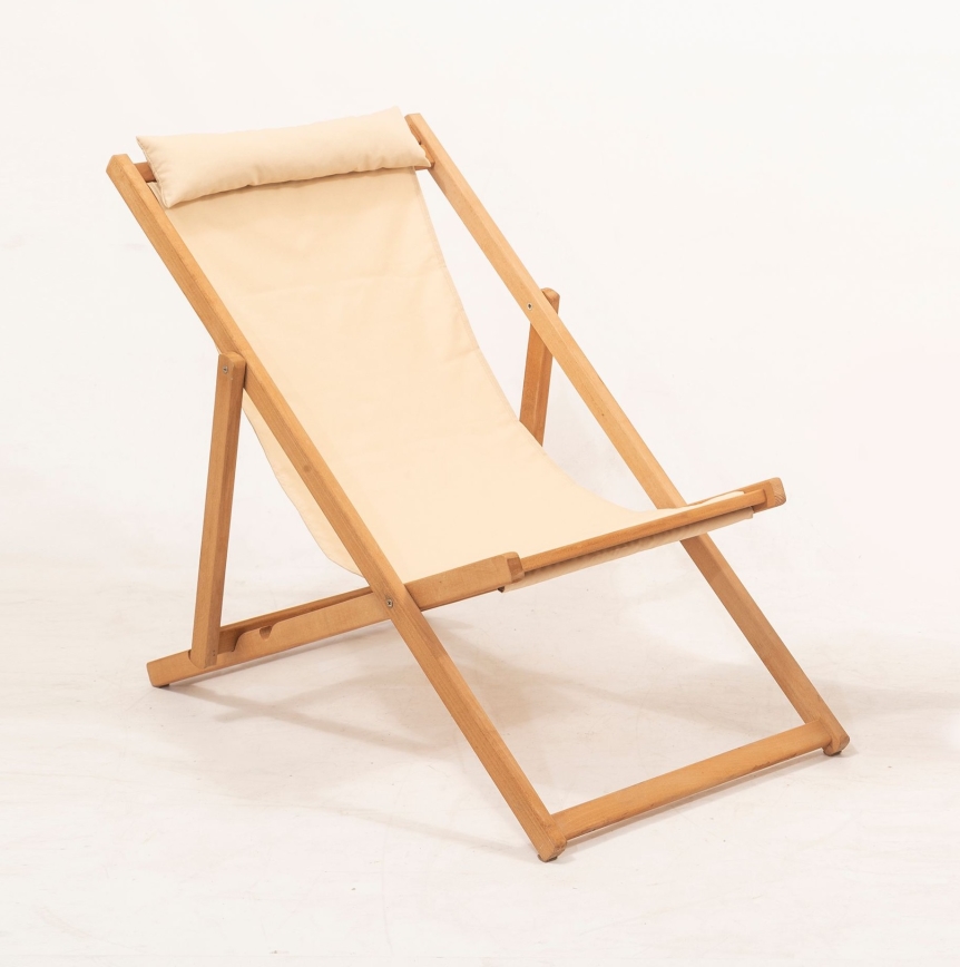 Garden lounger beige/hornbeam