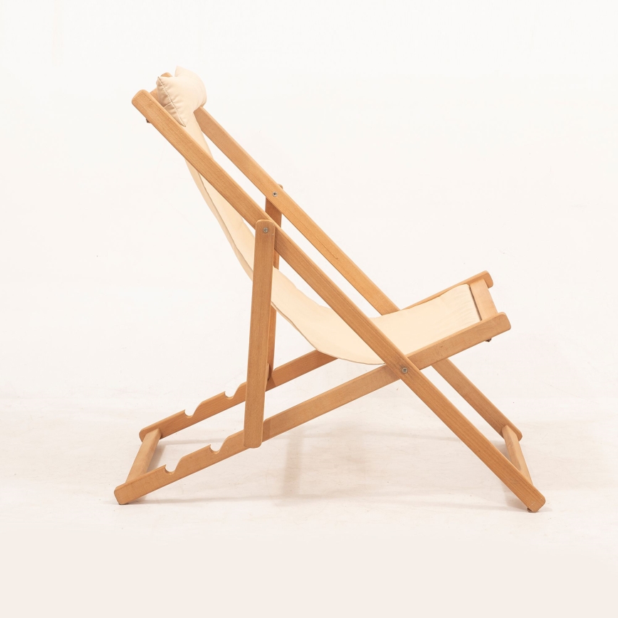 Garden lounger beige/hornbeam