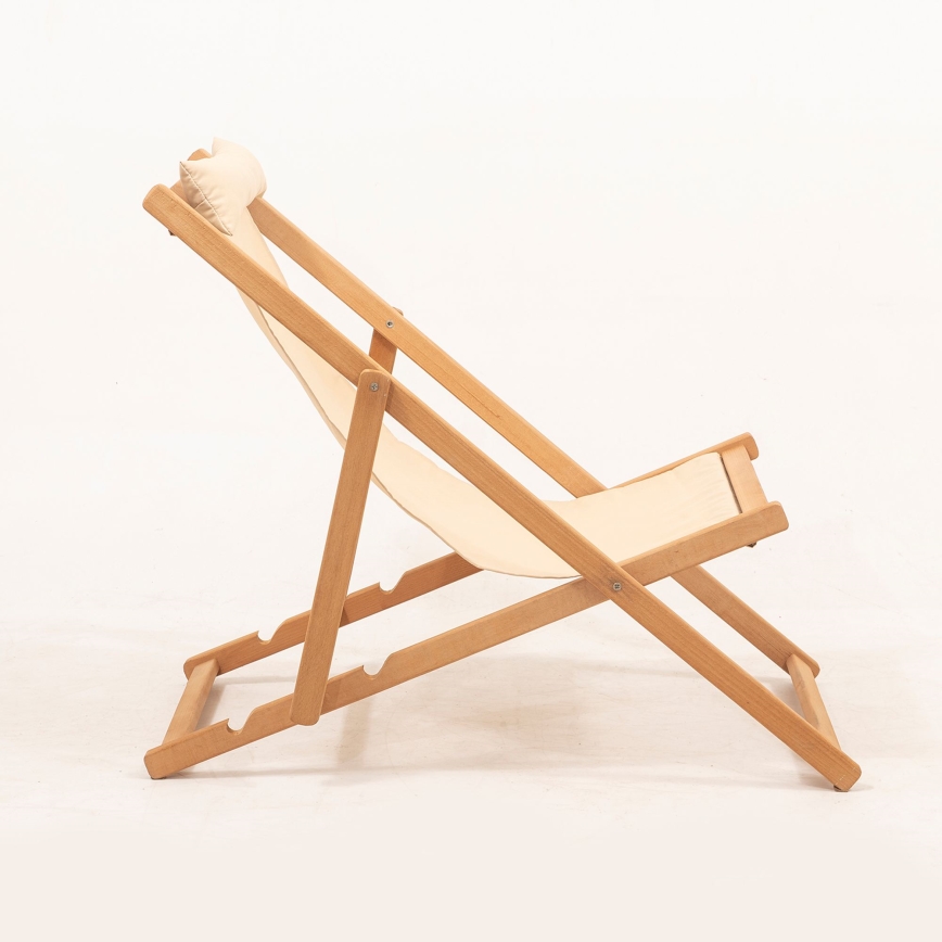 Garden lounger beige/hornbeam