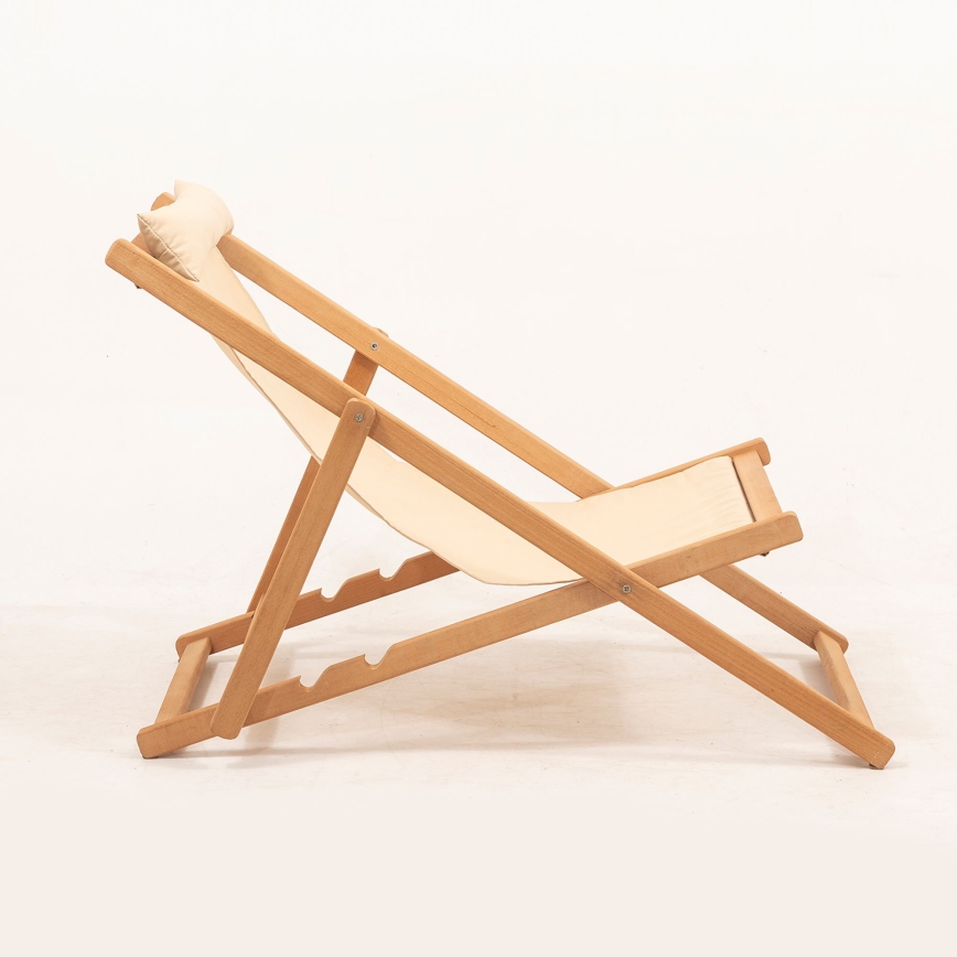 Garden lounger beige/hornbeam