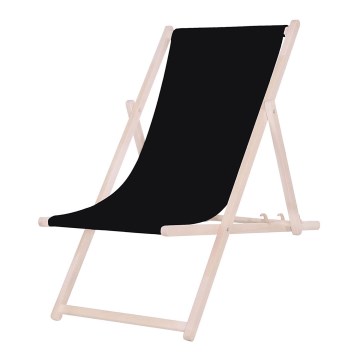 Garden lounger black/beech
