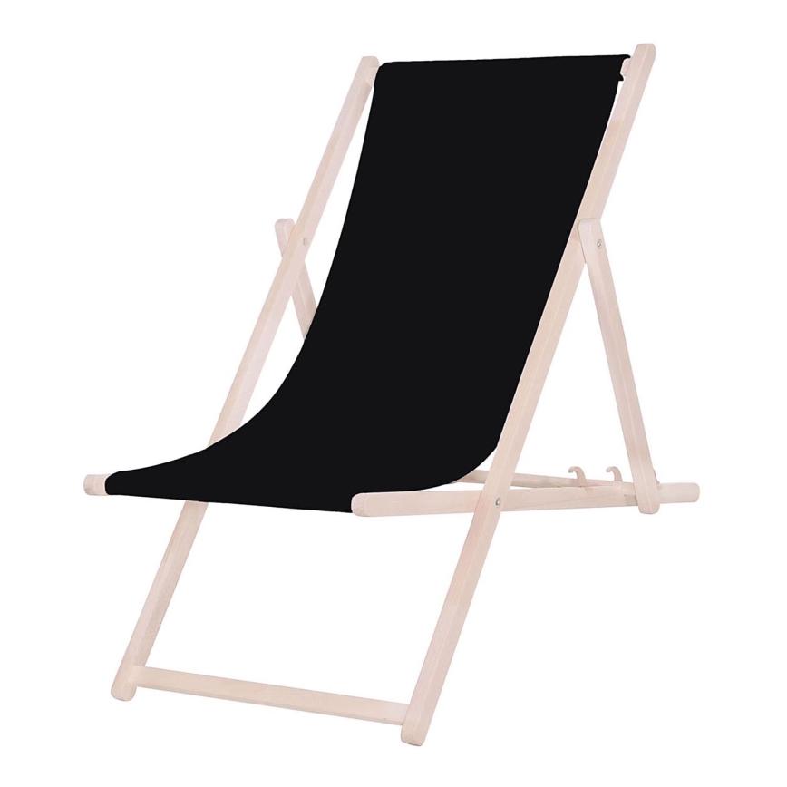 Garden lounger black/beech