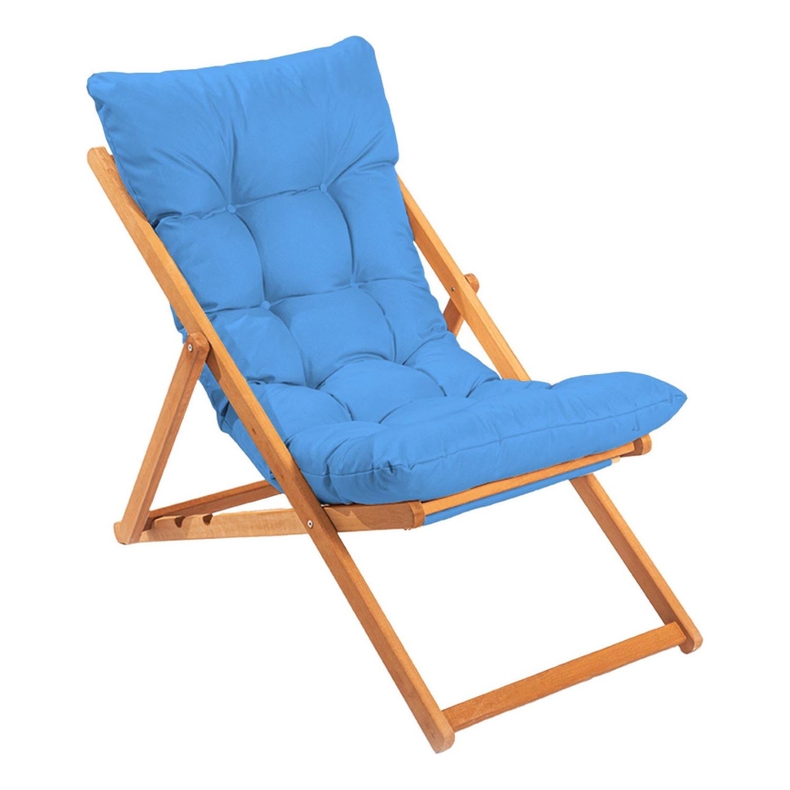 Garden lounger blue/beech
