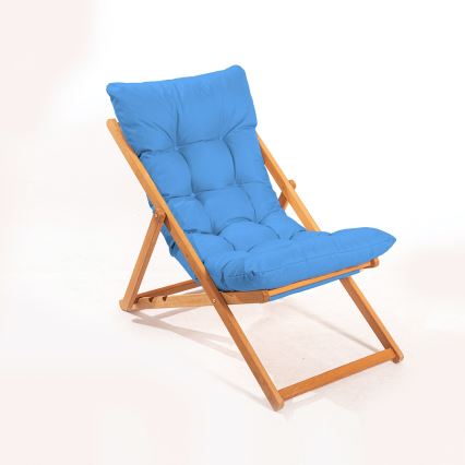 Garden lounger blue/beech