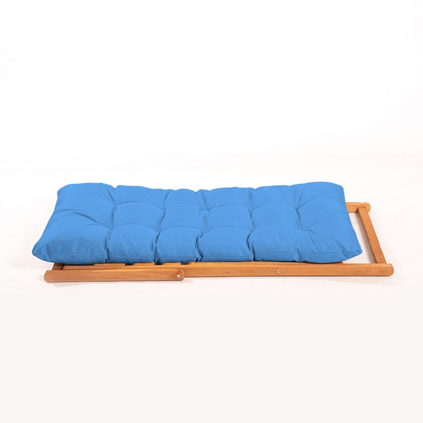 Garden lounger blue/beech