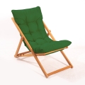 Garden Lounger, Green/Beech