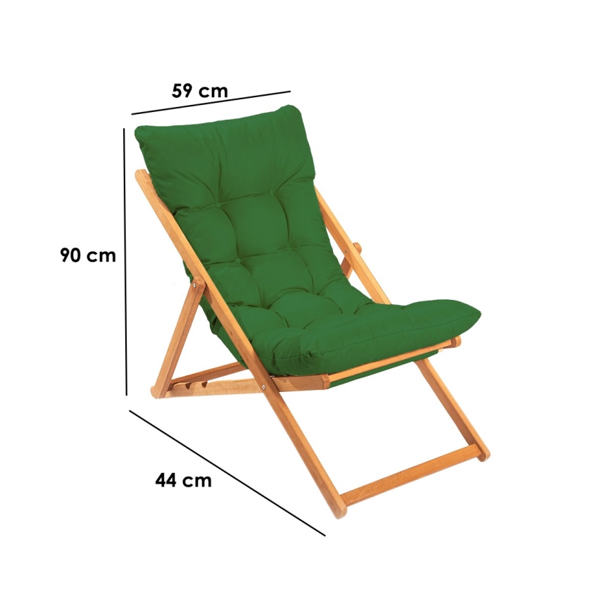 Garden lounger green/beech