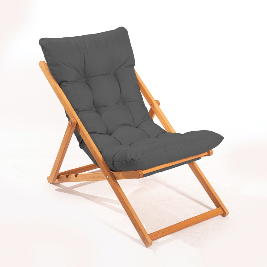 Garden lounger grey/beech