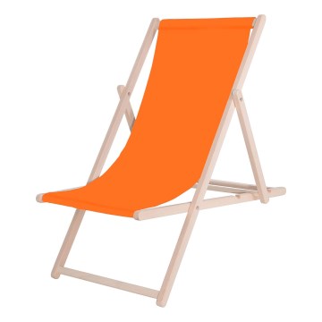 Garden lounger, Orange/Beech