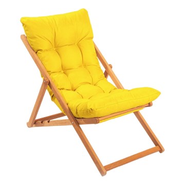 Garden lounger yellow/beech