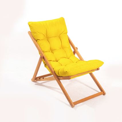 Garden lounger yellow/beech