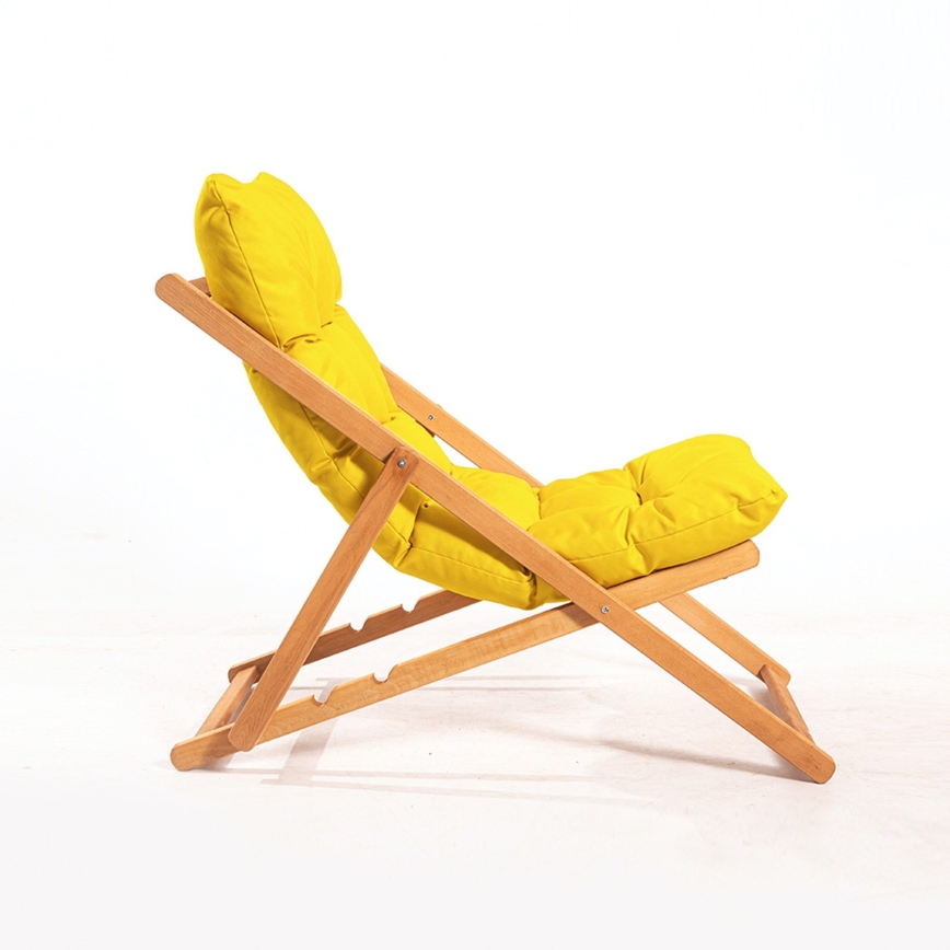 Garden lounger yellow/beech