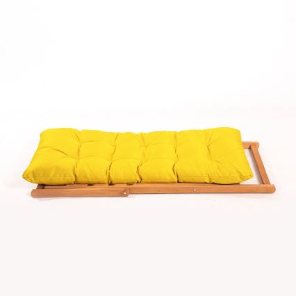 Garden lounger yellow/beech