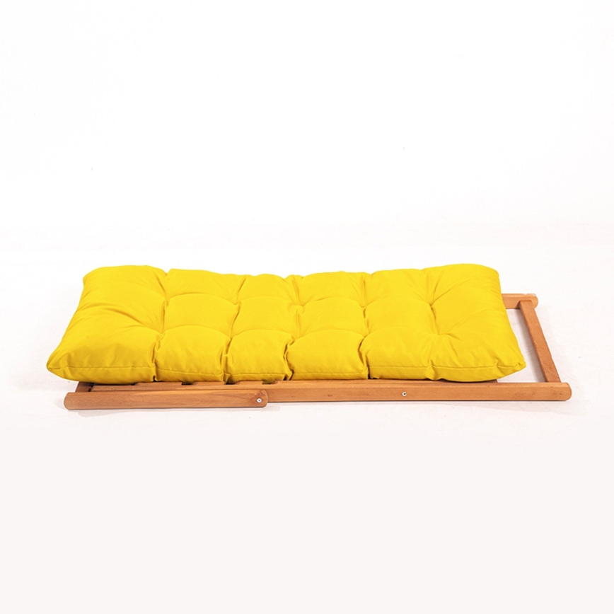 Garden lounger yellow/beech