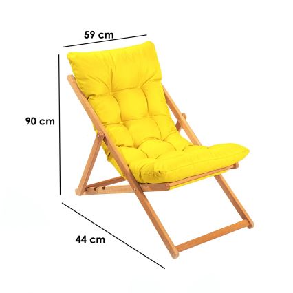 Garden lounger yellow/beech