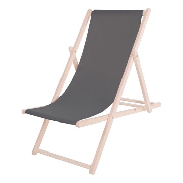 Garden sun lounger anthracite/beech
