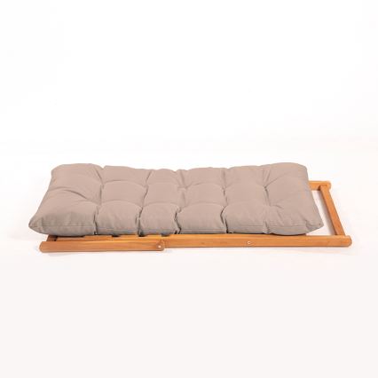 Garden sun lounger, beige/beech