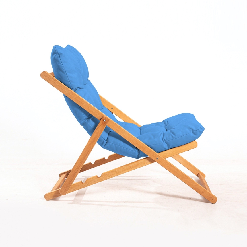 Garden sun lounger blue/beech