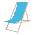 Garden sun lounger – Blue/Beech