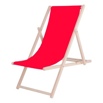 Garden sun lounger red/beech