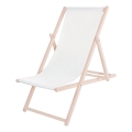 Garden sun lounger white/beech