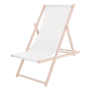 Garden sun lounger white/beech