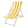 Garden sun lounger yellow/white/beech