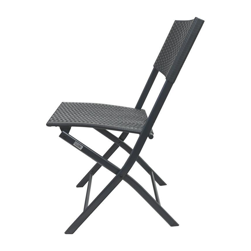 Garden table + 2x grey chairs