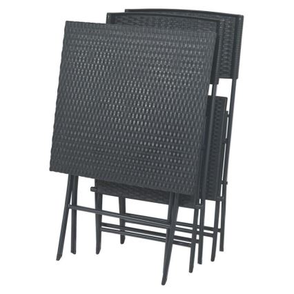 Garden table + 2x grey chairs