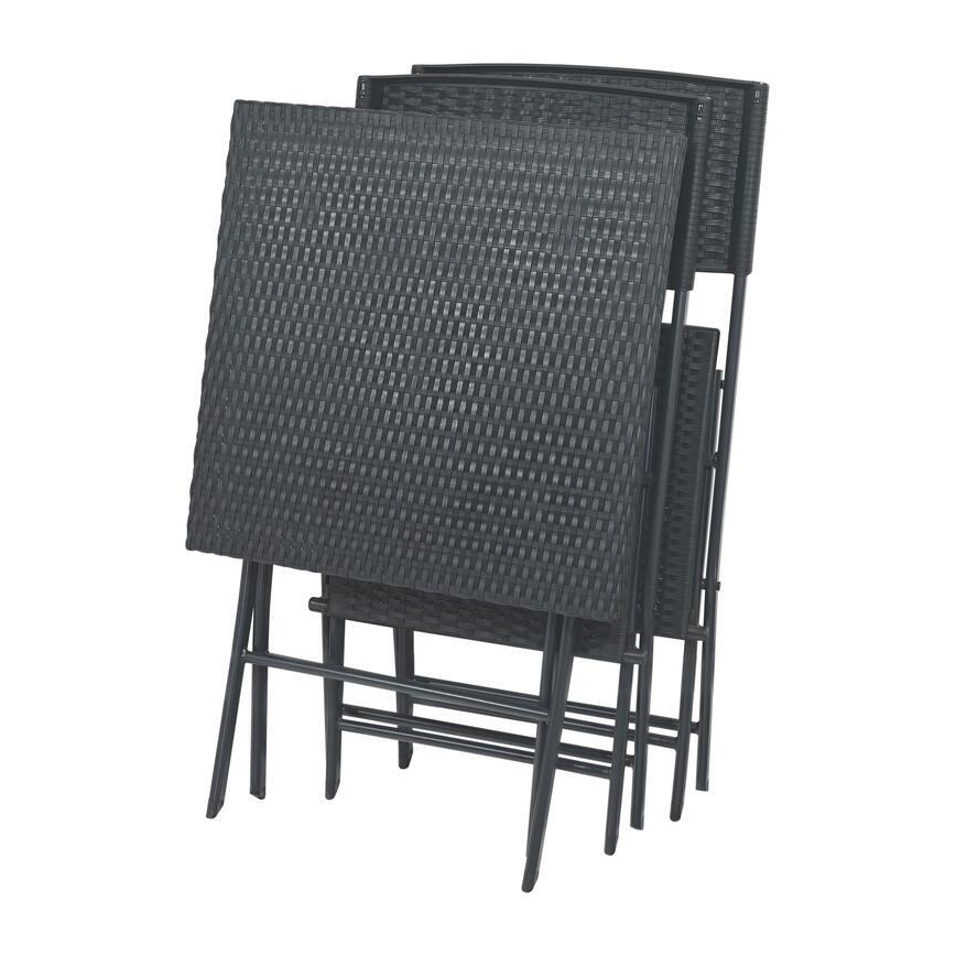 Garden table + 2x grey chairs