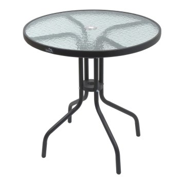 Garden table d. 70 cm black