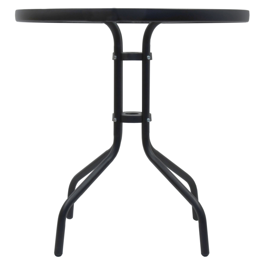 Garden table d. 70 cm black