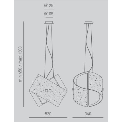 Gea Luce CAMILLA S G arg - Chandelier on a string CAMILLA 2xE27/70W/230V silver