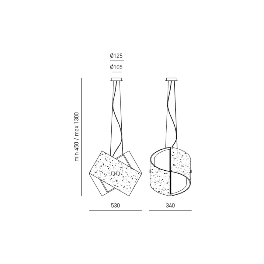 Gea Luce CAMILLA S G arg - Chandelier on a string CAMILLA 2xE27/70W/230V silver