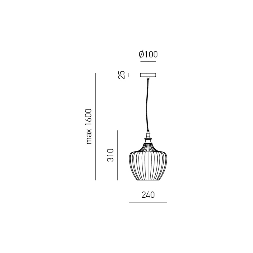 Gea Luce CLEOFE S/10 A - Chandelier on a string CLEOFE 1xE27/60W/230V d. 24 cm