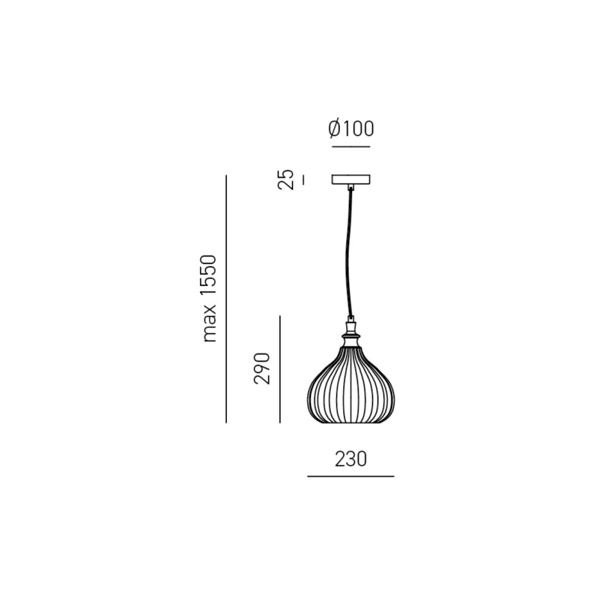 Gea Luce CLEOFE S/11 A - Chandelier on a string CLEOFE 1xE27/60W/230V d. 23 cm