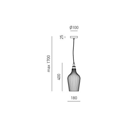 Gea Luce CLEOFE S/12 A - Chandelier on a string CLEOFE 1xE27/60W/230V d. 18 cm