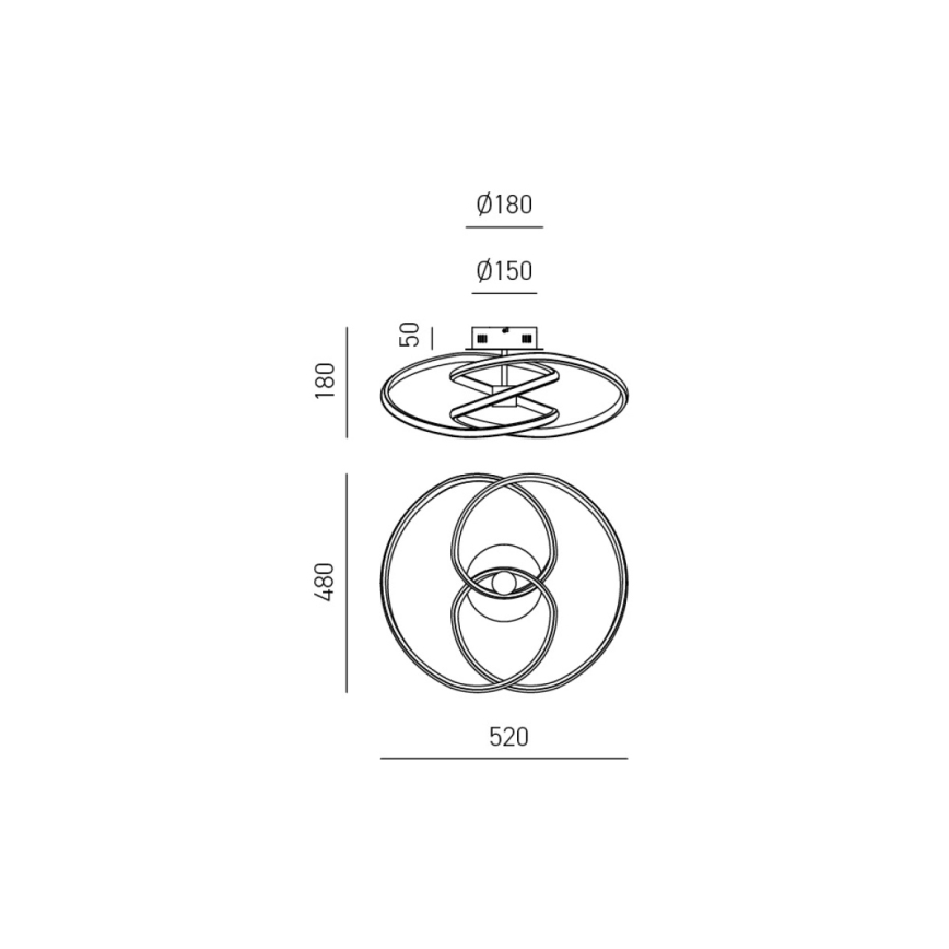 Gea Luce DIVA P P TITANIO - LED Dimmable surface-mounted chandelier DIVA LED/42W/230V anthracite