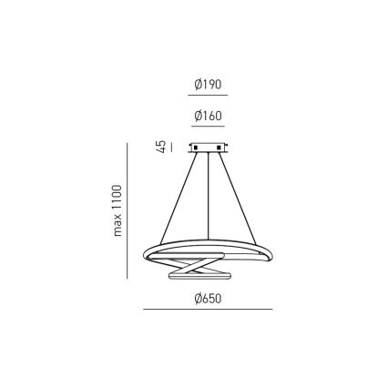 Gea Luce DIVA S G BIANCO - LED Dimmable chandelier on a string DIVA LED/44W/230V white