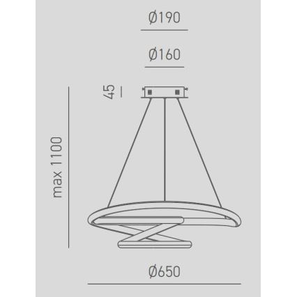 Gea Luce DIVA S G TITANIO - LED Dimmable chandelier on a string DIVA LED/44W/230V grey