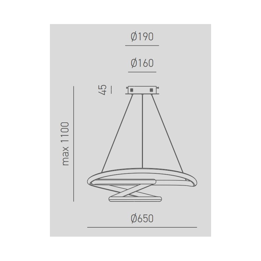 Gea Luce DIVA S G TITANIO - LED Dimmable chandelier on a string DIVA LED/44W/230V grey