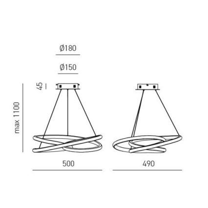 Gea Luce DIVA S P ORO - LED Dimmable chandelier on a string DIVA LED/43W/230V gold