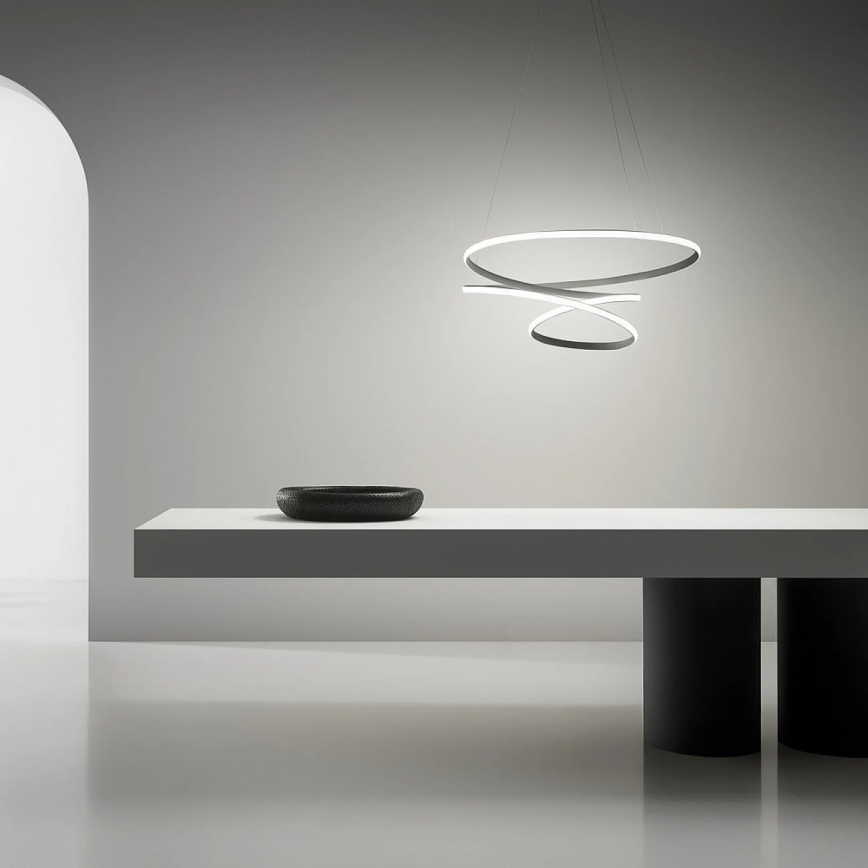 Gea Luce DIVA S/S TITANIO -  LED Dimmable chandelier on a string DIVA LED/80W/230V grey